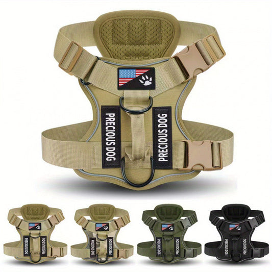 Compact Patch Dog Harness in Black and Three Green Styles with S, M, L and XL Size Options