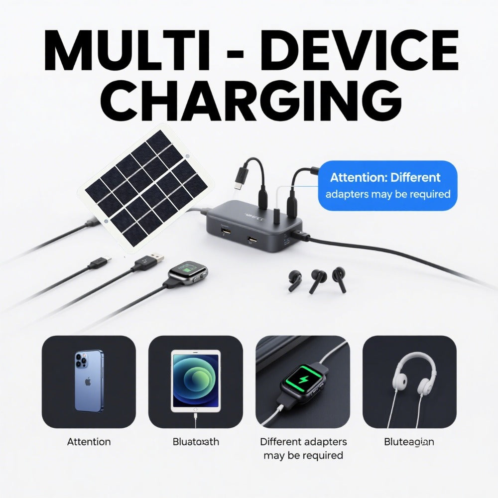 Outdoor Solar Phone Charger 5V USB 2.5A, Portable Solar Charging Panel for Camping Hiking Backpacking