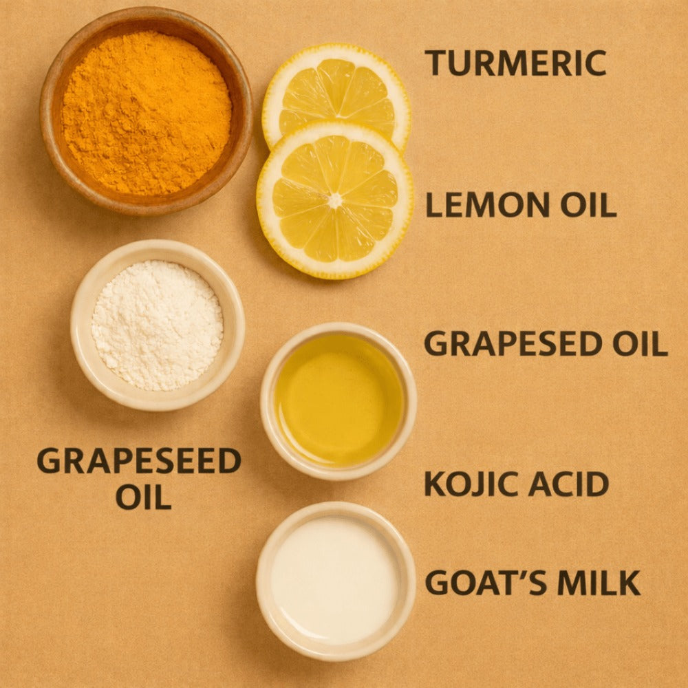 Kojic Acid Turmeric Soap Bar Handmade 3-Pack & 5-Pack – Lemon Oil Coconut Oil Goat Milk Brightening Cleansing Bar for Face & Body Acne Dark