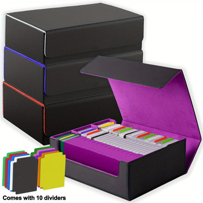Trading Card Storage Box 1800+ Cards with 10 Dividers – Large Deck Case for Pokemon TCG, MTG Commander, Sports Cards – Multiple Colors