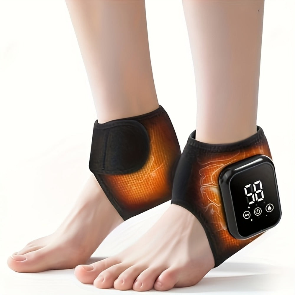 Heated Ankle Wrap Massager with Five Heat Levels, Three Vibration Modes and One- or Two-Piece Options
