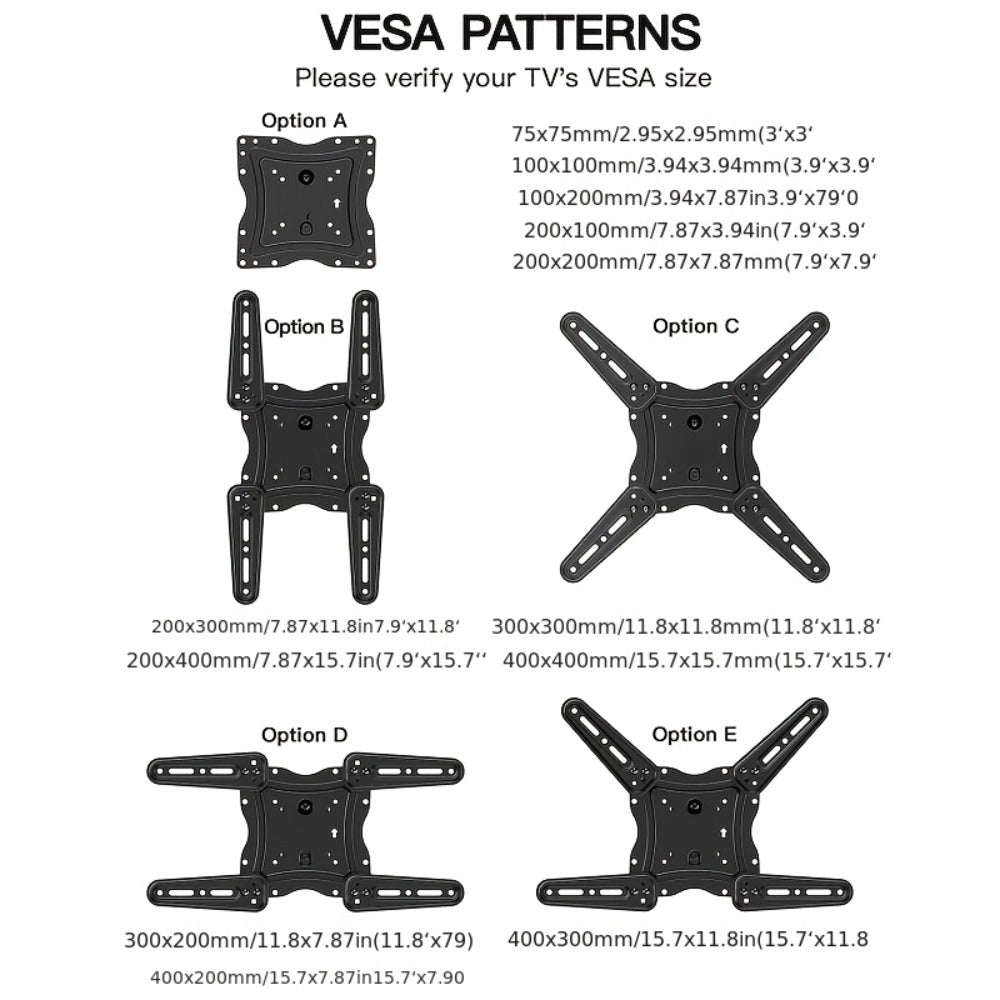Black Single-Arm TV Wall Mount with Swivel, Screen-Plate Rotation and Articulating Extension