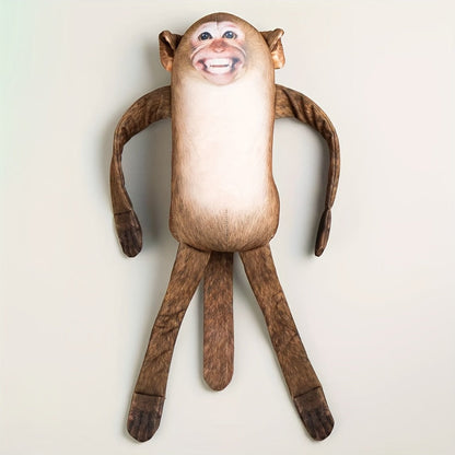 Magnetic Monkey Plush Toy 9.8 Inch, Funny Hanging Fridge Magnet Stuffed Animal Mischief Monkey for Office Home Kitchen Locker Decor