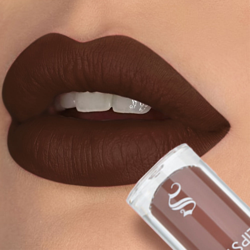 Bear Lip Glaze Set 3 Colors, Cute Bear Packaging Velvet Matte Waterproof Liquid Lipstick in Brown Pink & Red