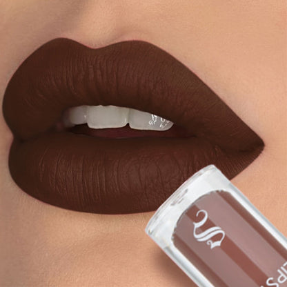 Bear Lip Glaze Set 3 Colors, Cute Bear Packaging Velvet Matte Waterproof Liquid Lipstick in Brown Pink & Red