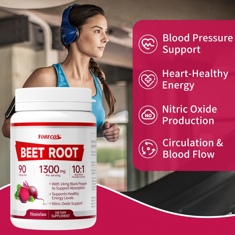 Beet Root Capsules 1300mg High Strength Vegetarian - Natural Nitric Oxide, Blood Flow for Bath Time, Home Spa and Personal Care