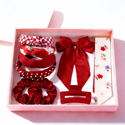 Hair Accessories Mixed Headband, Hair Clip, Hoop and Elastic Set in Fourteen Color Combinations