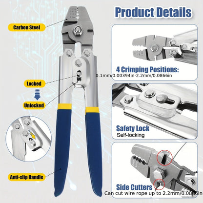 264Pcs Wire Rope Crimping Tool Kit 328ft for Entryways, Bedrooms and Living Spaces, with the Listed Configuration