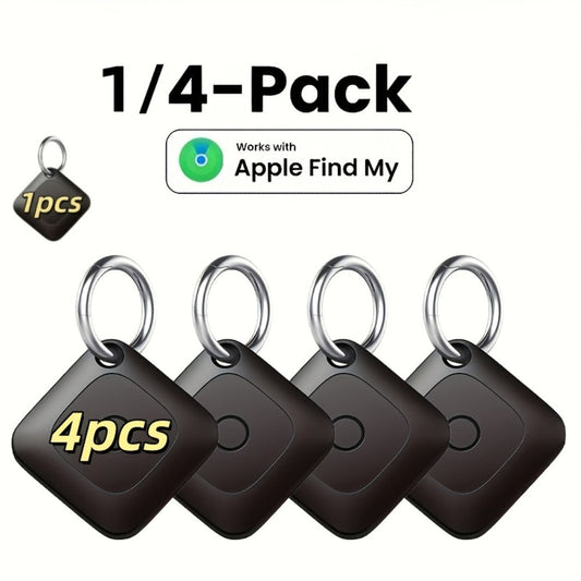 Black Square or Round Smart Tracker Tags in Three Checkout Options for One-Piece and Four-Piece Sets