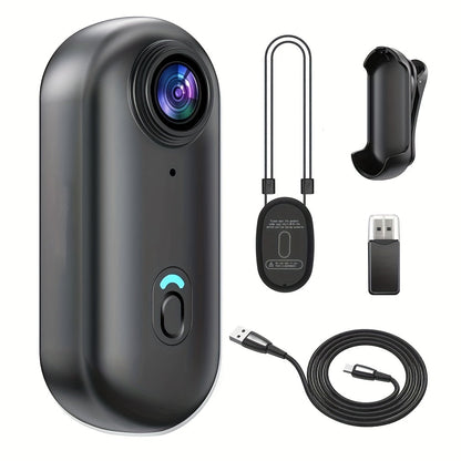 Thumb Size 1080P Body Camera Wearable Clip-On Sports Cam, 1.25oz Magnetic Mount, 150-Min Battery
