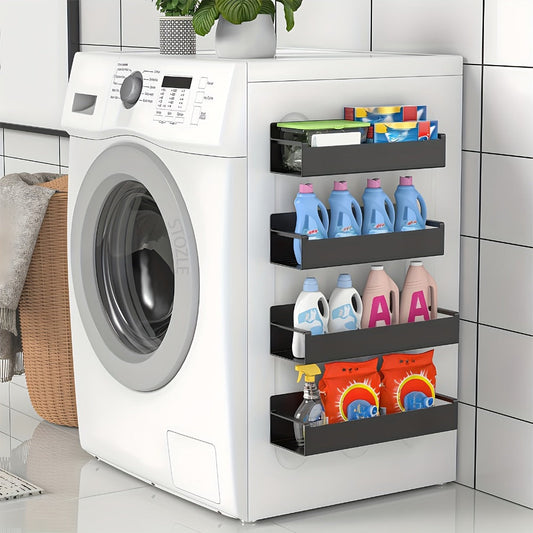 Magnetic Storage Box Organizer for Refrigerator, Washing Machine & Coffee Machine – Strong Magnetic Adsorption No-Drill Spice Rack & Kitchen
