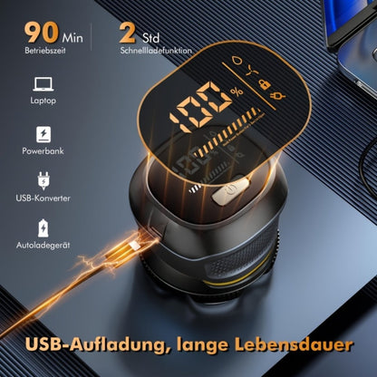 Electric Shaver 6D Dual-Ring Floating Blade with IPX7, Type-C Charging, LED Display and Nose Trimmer