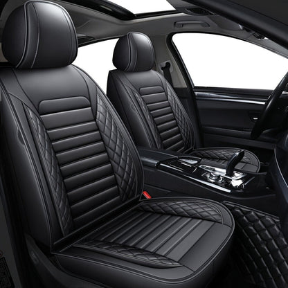 Car Seat Covers 5-Seat PU Leather Set with Front Storage Pocket, Armrest Piece and Eight Colors