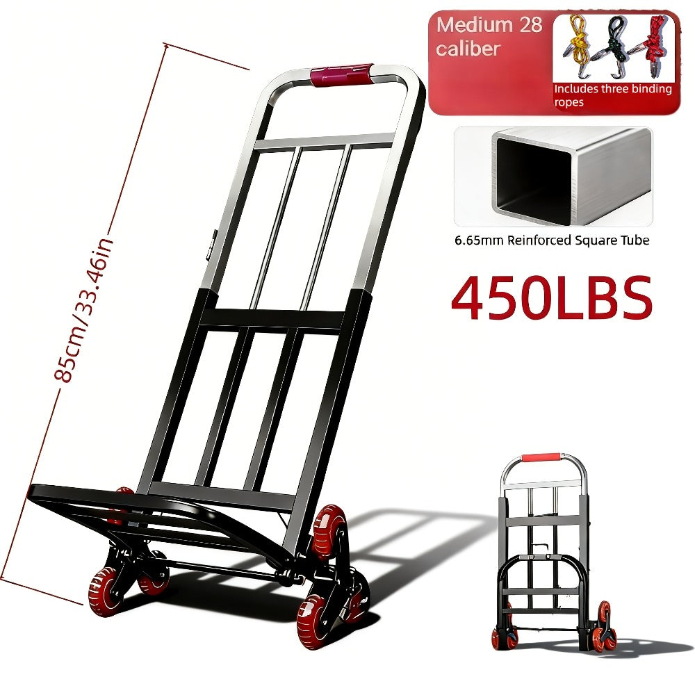 Folding Hand Truck Stair Climbing Wheels Heavy Duty 220 450 680 LBS Capacity Compact Collapsible Handcart Dolly for Home Warehouse Grocery