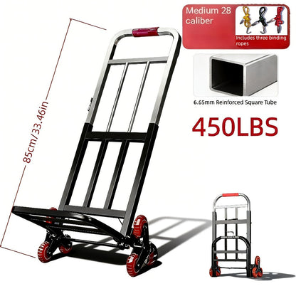 Folding Hand Truck Stair Climbing Wheels Heavy Duty 220 450 680 LBS Capacity Compact Collapsible Handcart Dolly for Home Warehouse Grocery