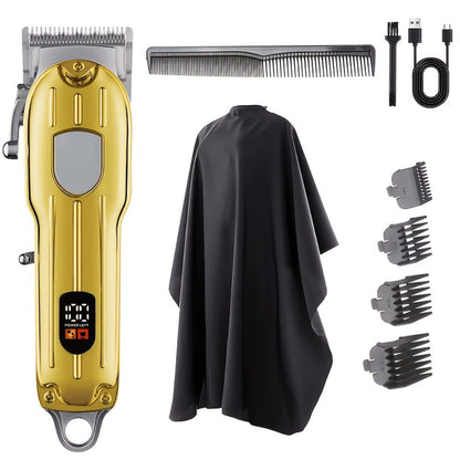 Barber Hair Clipper Kit for Men – USB Rechargeable Digital Size Adjustment, Complete Set with Scissors & 4 Limit Combs