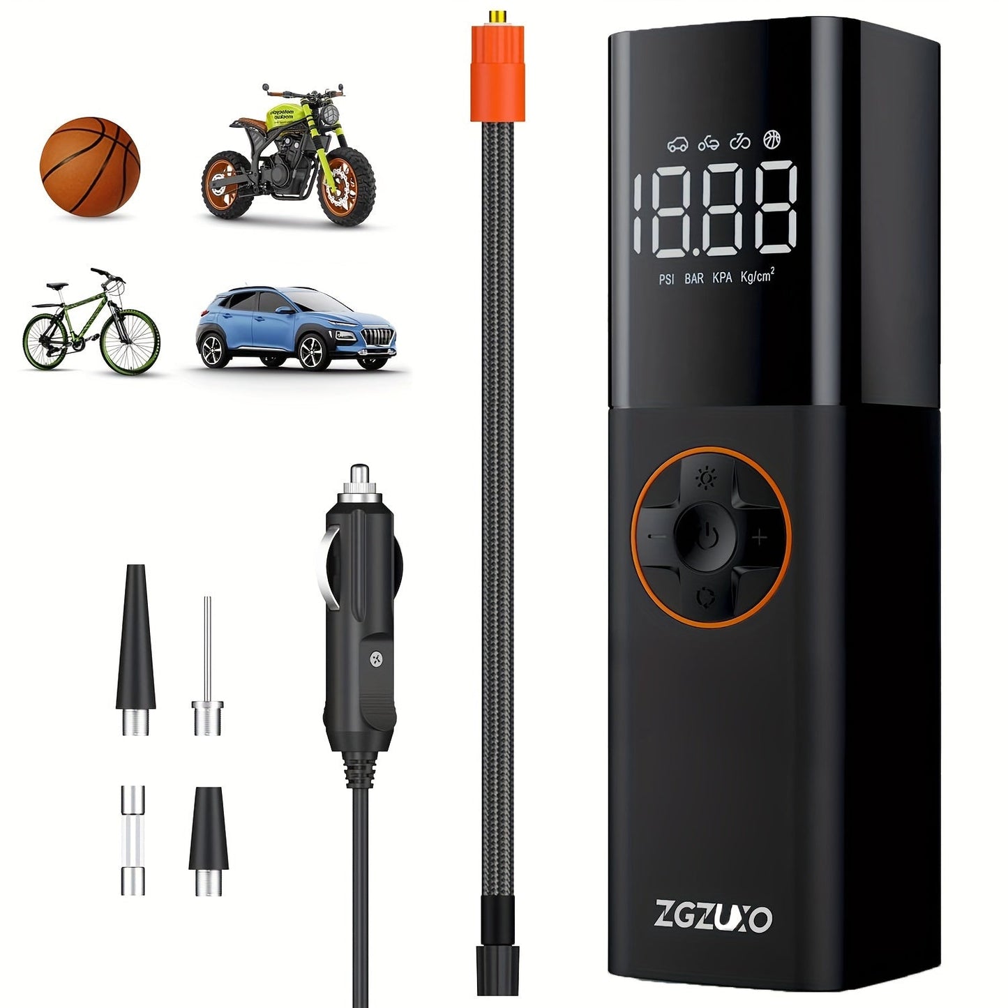 Tire Inflator Air Compressor 150PSI 12V DC Corded with LCD Display, Auto Shut-Off, 4 Preset Modes