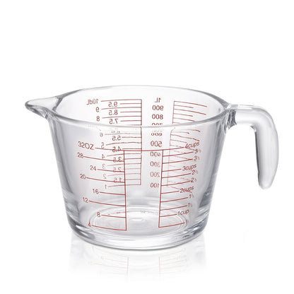 Glass Measuring Cups Set, Food Grade Borosilicate Measuring Cup with Handle & Spout, Microwave &