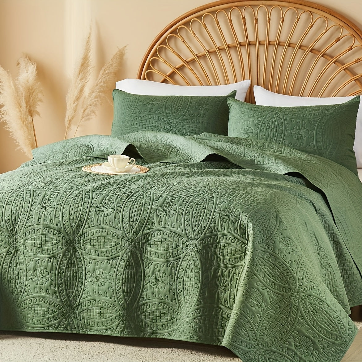 Quilt Set 2-3pcs – Lightweight Microfiber Bedspread Coin Pattern Coverlet All Seasons Twin Full Queen King Cal King