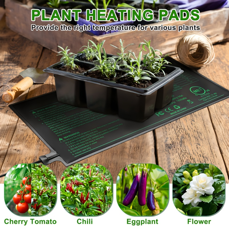 Seedling Heat Mat with Smart Thermostat Control, PVC Germination Heating Pad Accelerate Seed Sprouting Root Zone Warmth