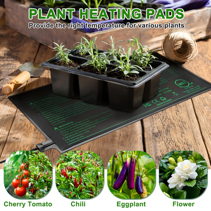Seedling Heat Mat with Smart Thermostat Control, PVC Germination Heating Pad Accelerate Seed Sprouting Root Zone Warmth