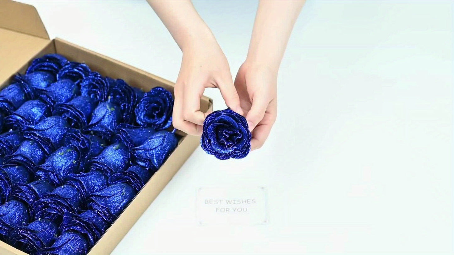 Artificial Flowers Flash-Shine Rose Bouquet in 24 or 36-Piece Sets across Five Color Options
