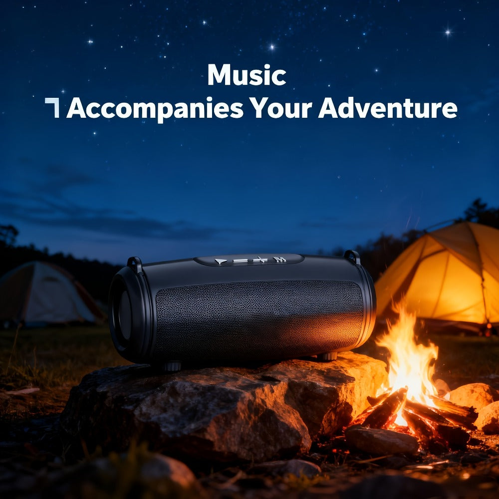 Bluetooth Speaker 10W Portable TWS Model with Bluetooth 5.3, Shoulder Strap and 9-Inch Black Body