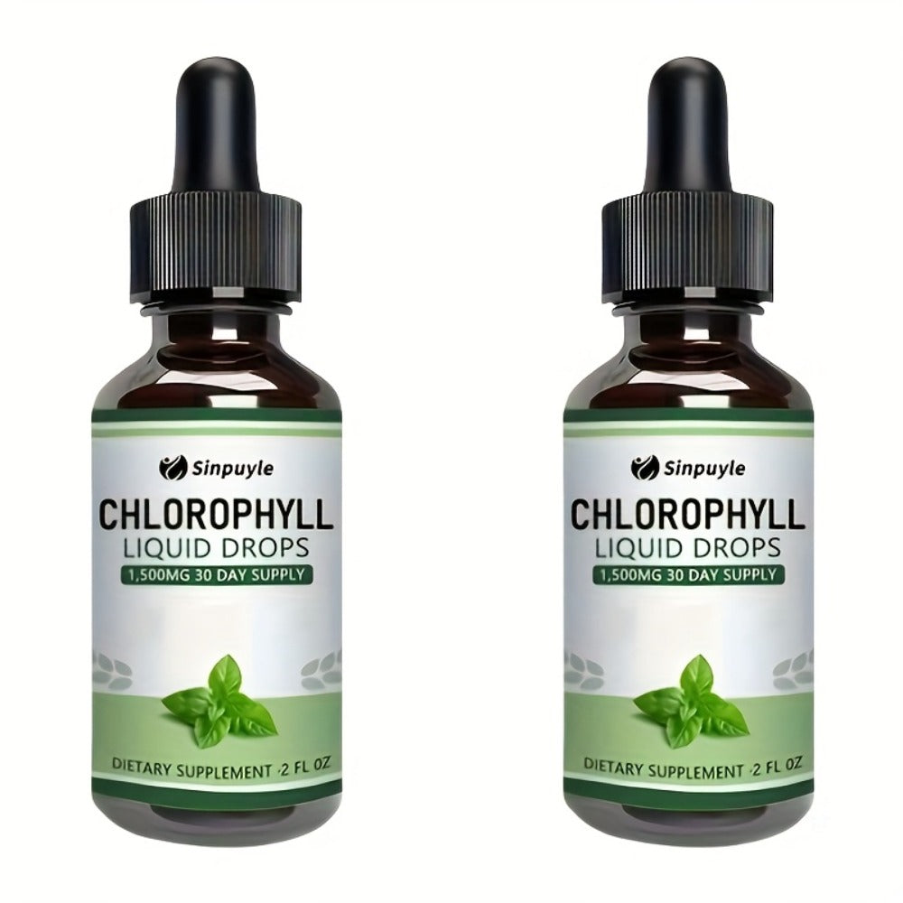 Chlorophyll Liquid Drops, Immune Support, Internal Deodoriser & Skin Health Supplement, Natural Mint Flavour