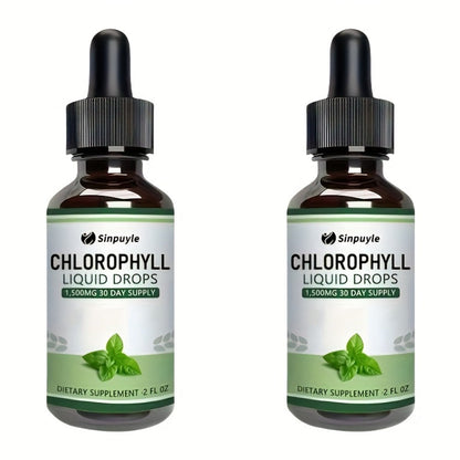 Chlorophyll Liquid Drops, Immune Support, Internal Deodoriser & Skin Health Supplement, Natural Mint Flavour