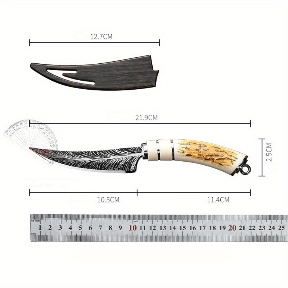Eagle Head Kitchen Knife 13.5 Inch Sharp 420 Stainless Steel Blade with Engraved Handle for Grilling, Camping and Outdoor Meals