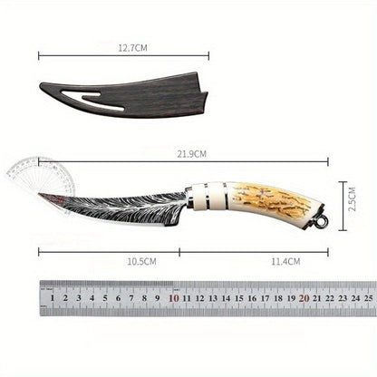 Eagle Head Kitchen Knife 13.5 Inch Sharp 420 Stainless Steel Blade with Engraved Handle for Grilling, Camping and Outdoor Meals