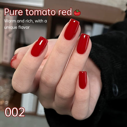 Gel Nail Polish Nine-Piece Ancola Red Solid Gel Set for Gradient and Ombre Nail Art in One Grid Case