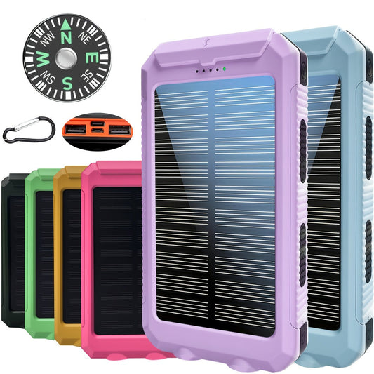 Power Bank for Camping, 20000mAh 40000mAh Portable Charger with Dual USB LED Flashlight & Compass – Waterproof External Battery Pack