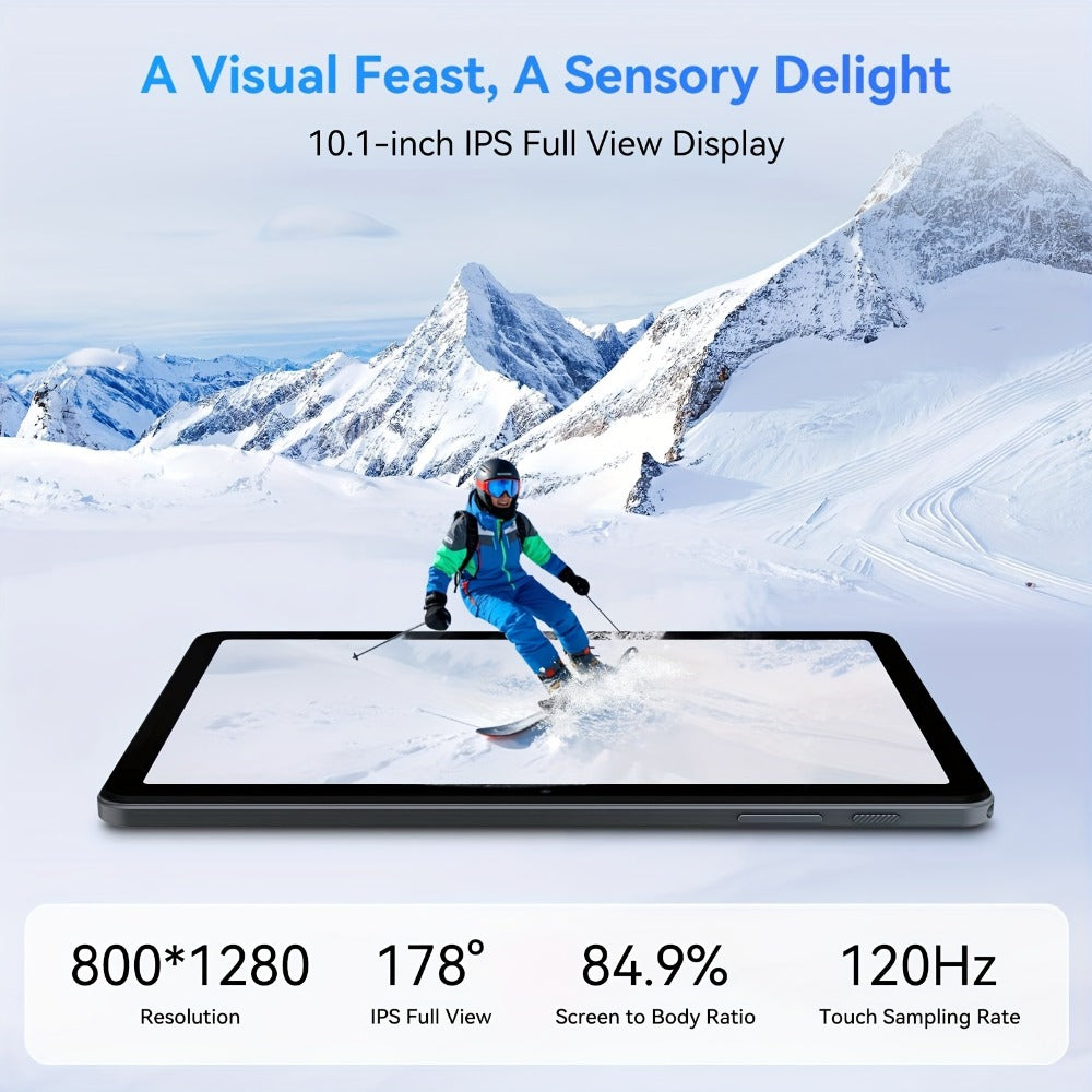 2-in-1 Tablet with Keyboard Android 15, 10.1 Inch 8GB RAM 128GB ROM 8000mAh Battery, 5G WiFi 16MP+5MP Dual Camera FHD IPS Display