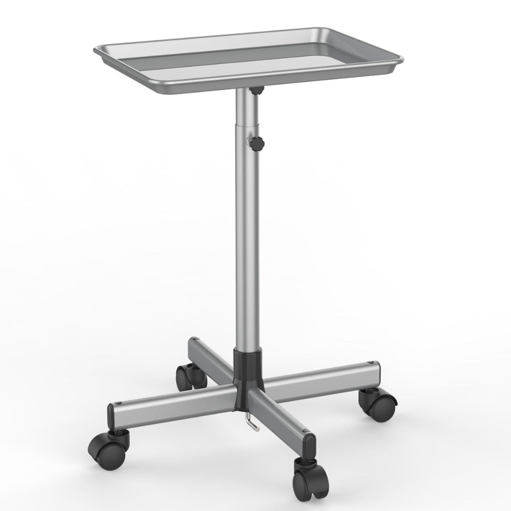 Salon Trolley Cart Height Adjustable 30 to 42 Inch Rolling Tray Table on Wheels Lockable Casters for Hair Stylist Barber Esthetician Nail