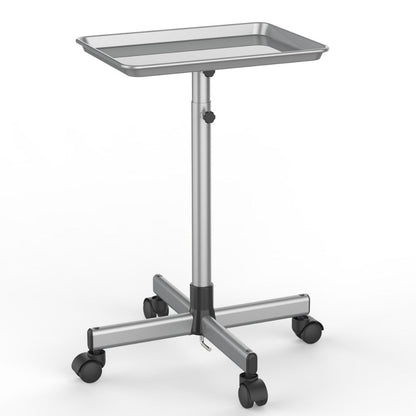 Salon Trolley Cart Height Adjustable 30 to 42 Inch Rolling Tray Table on Wheels Lockable Casters for Hair Stylist Barber Esthetician Nail