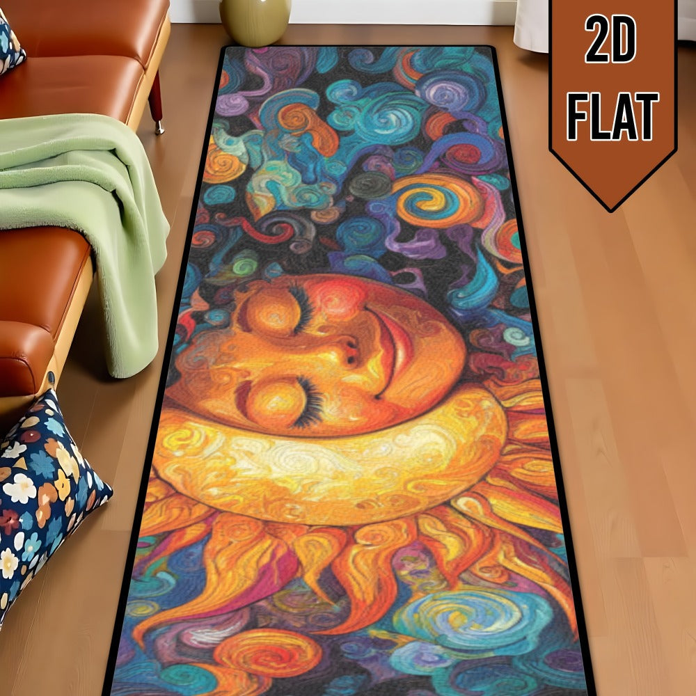 Boho Runner Rug Mandala Polyester Kitchen Hallway Mat Sun Totem Colorful Pattern Living Room Bathroom 5 Designs