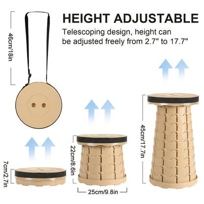 Collapsible Folding Stool 2-Pack – 400lbs Capacity Portable Telescoping Step Stool for Camping, Fishing, Hiking & Kitchen | Lightweight