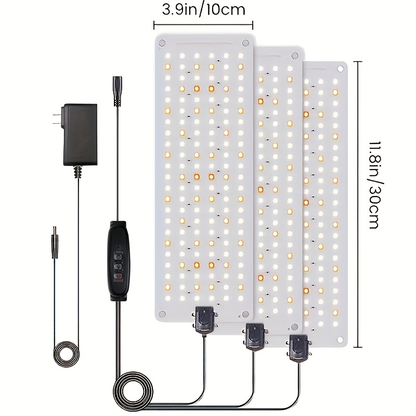 Under-Shelf LED Plant Light Panel Set with Dimming and Timer Controls, 2 or 4 Pack for Indoor Racks