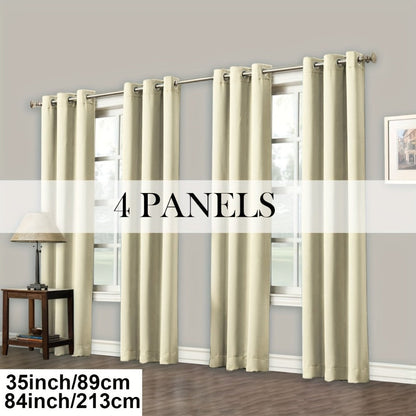 Grommet-Top Blackout Curtain Options in Nine Colors with Seven Width, Length or Panel-Count Labels