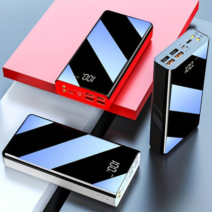 100000mAh Portable Power Bank with Flashlight LED Display Bidirectional Fast Charging Multi-Device USB Charger for Camping Outdoor Emergency