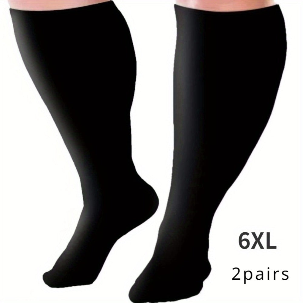 Plus Size Compression Socks 2 Pairs High Elasticity Sports Fitness Oversized Socks for Men for Entryways, Bedrooms and Living Spaces