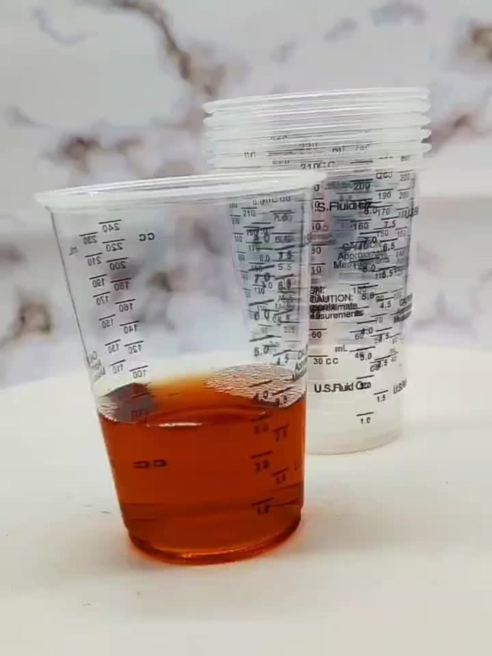 Plastic Measuring Cups with Wooden Sticks 100 Sets Clear Graduated Mixing Cups oz/ml/cc for Resin