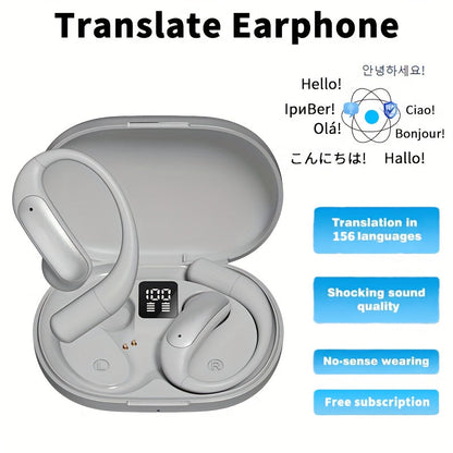 AI Translation Earbuds Bluetooth 5.4, 156 Languages Real-Time Two-Way Translation, Offline Mode, Audio Transcription & Photo Translation