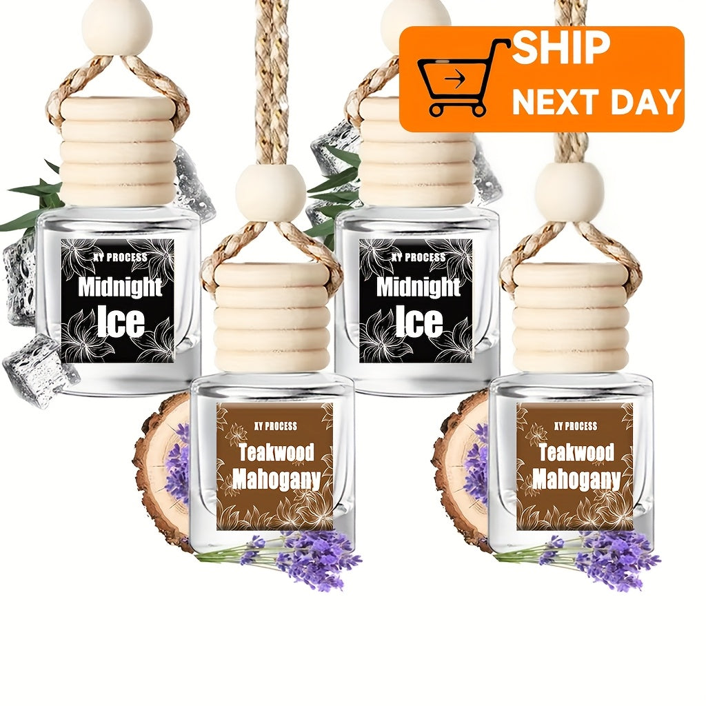 Car Air Freshener X&Y Four-Bottle Hanging Diffuser Gift Set with Eight available Style and Collection Options