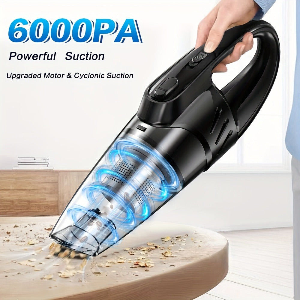 Model 807 Cordless Car Vacuum Cleaner with 6000Pa Pictured Rating, Five Accessories and Six Color Configurations