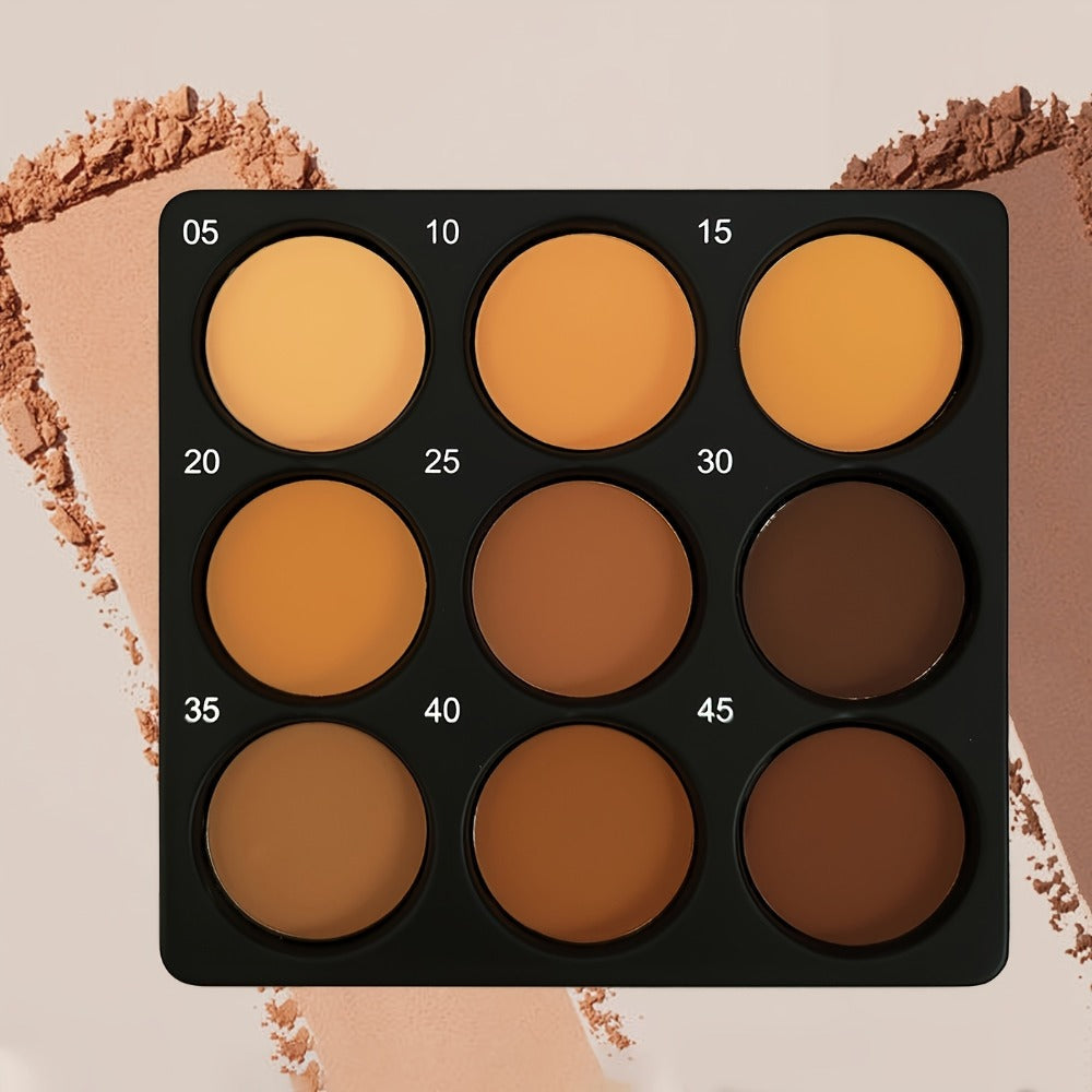 Matte Contour Palette 9 Colors Face Contouring Bronzer Kit Deep Brown Tones Buildable Blendable Multi-Use Professional Sculpting Makeup