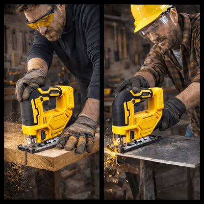 Cordless Jigsaw Compatible with DeWalt 20V Battery - Variable Speed 0-2700 RPM, 80mm Cutting Depth