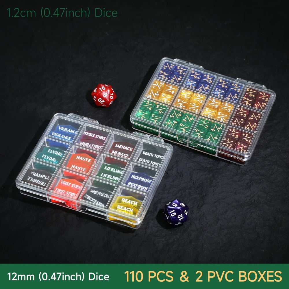 MTG Counter Dice Set 110pcs with the Listed Color, Size or Set Options for Everyday Use, with the Listed Configuration