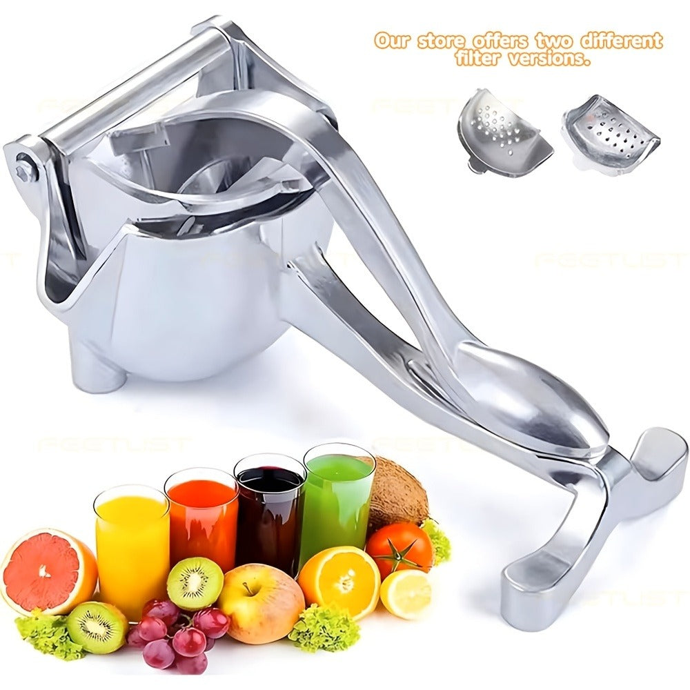 Manual Citrus Juicer, Aluminum Lemon Squeezer with Lever Press, Removable Filter, Easy Squeeze Extractor for Lemon